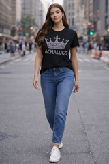 ACHALUGO RHINESTONE TSHIRT - Tan & Tobe