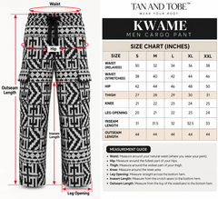 KWAME Men's African Print Wide-Leg Cargo Pants – Black & White - Tan & Tobe