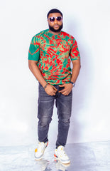 TOBI ADIRE TSHIRT - Tan & Tobe