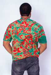 TOBI ADIRE TSHIRT - Tan & Tobe