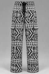 KWAME Men's African Print Wide-Leg Cargo Pants – Black & White - Tan & Tobe