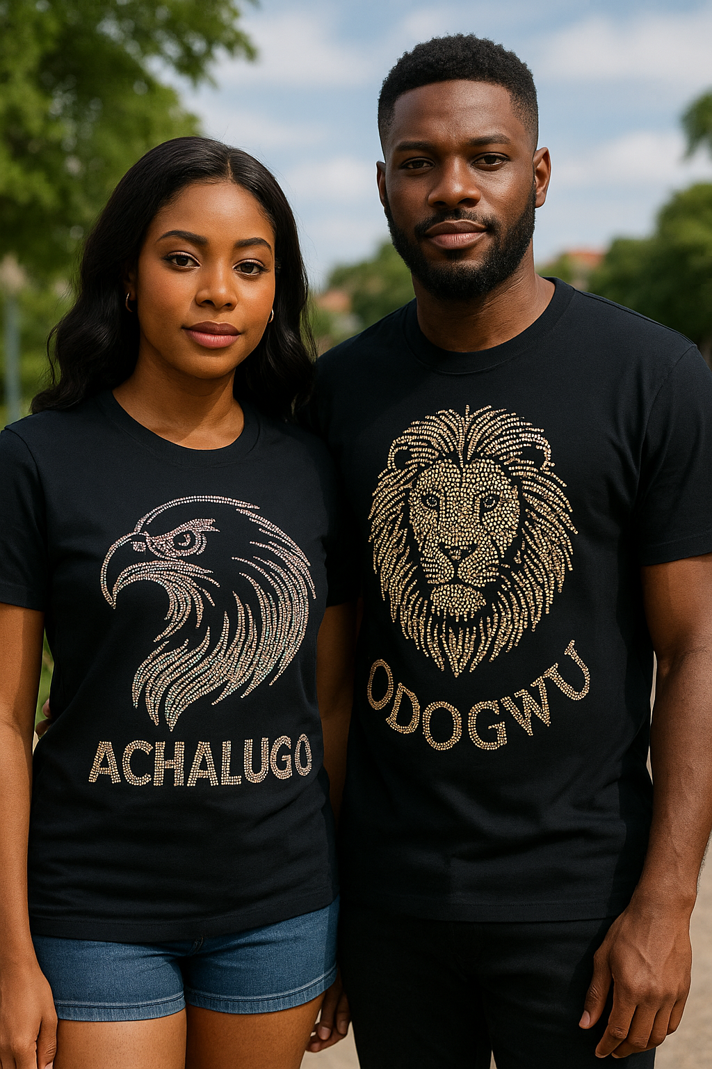 ACHALUGO RHINESTONE TSHIRT - Tan & Tobe